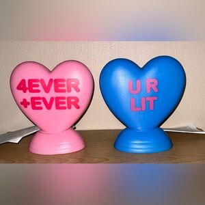 Set of 2 Conversational Heart Lit Blowmolds Target Bullseye Playground